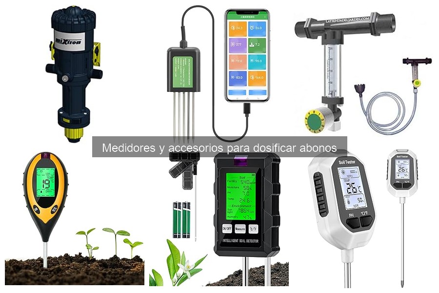 ** Accesorios útiles para medidores de abono en jardinería