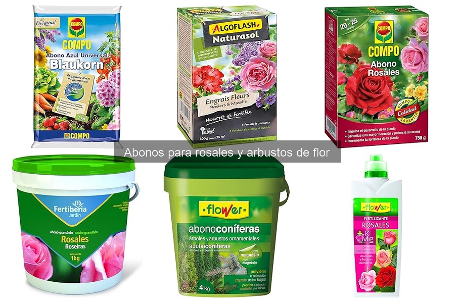 Precio promedio de abonos para rosales y arbustos