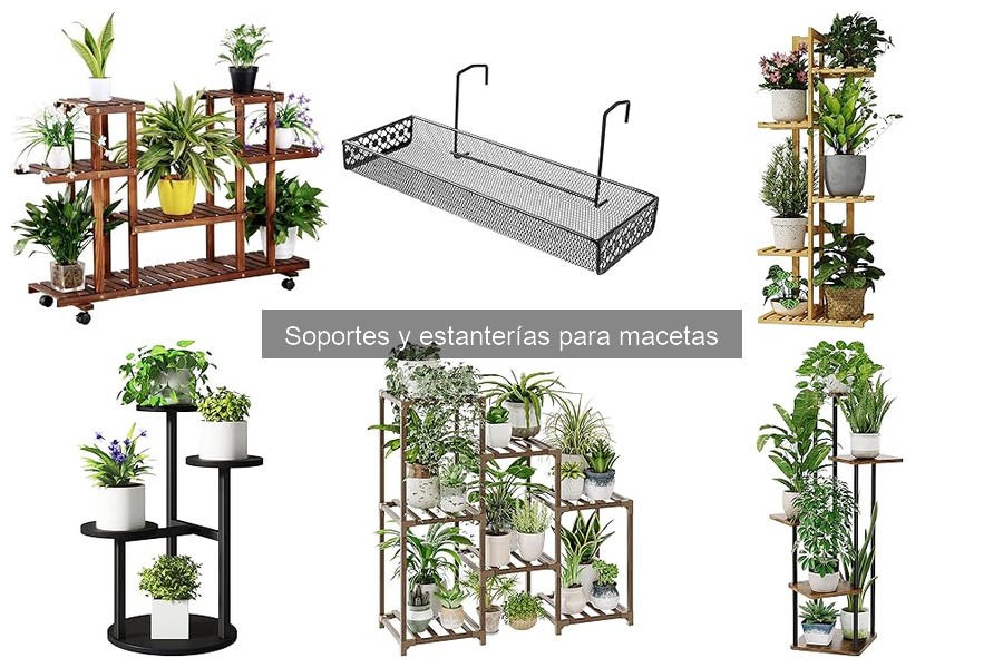 Tipos de soportes y estanterías para macetas