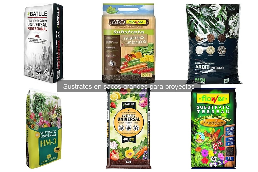 Tipos de sustratos en sacos grandes para jardinería