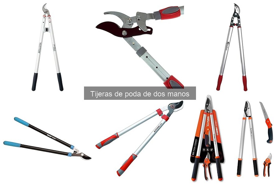 Tipos de tijeras de poda de dos manos y sus características